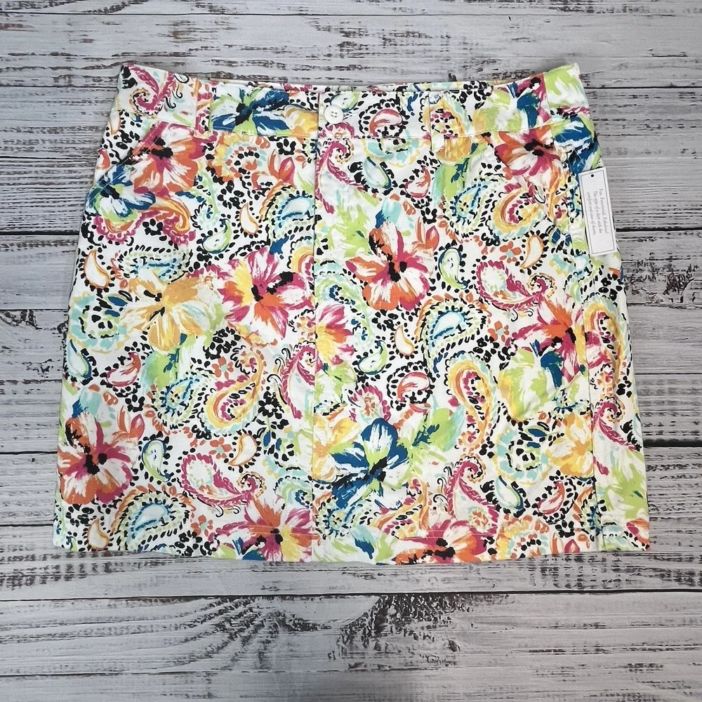 Christopher & Banks Multicolor Floral Paisley Skort